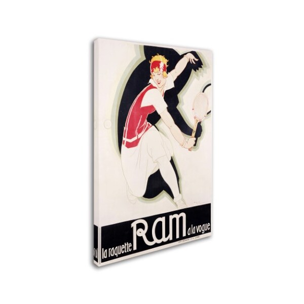 Vintage Apple Collection 'Ram Art Deco Tennis' Canvas Art,16x24